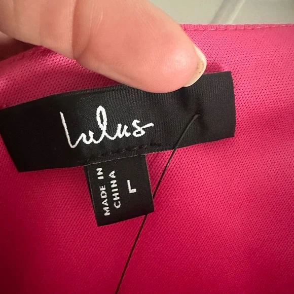 Lulus So Flirty Hot Pink One-shoulder Cutout Asymmetrical Dress - Size L - Picture 4 of 4